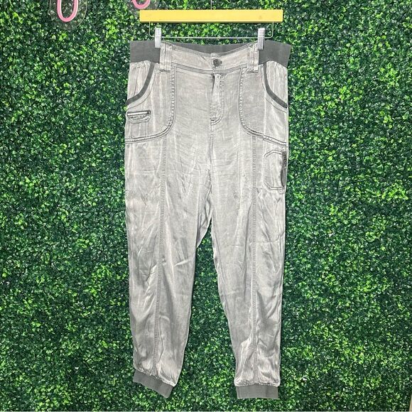 Marrakech Tari Crinkle Cupro Lux Granite Jogger Pants Sz M - Picture 3 of 13
